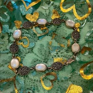 Elegant Silver and White Bracelet